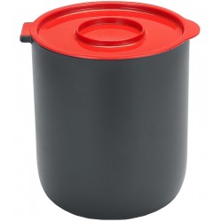 Lixeira Pia 3,5 Litros 19cm Altura Por 16cm Diametro Com Tampa Vermelha